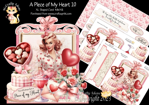 A Piece of My Heart 10 XL Shaped Card Kit