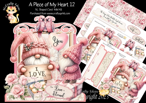 A Piece of My Heart 12 XL Shaped Card Kit