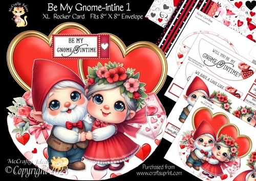 Be Mine Gnome-intine 1 XL Rocker Card 