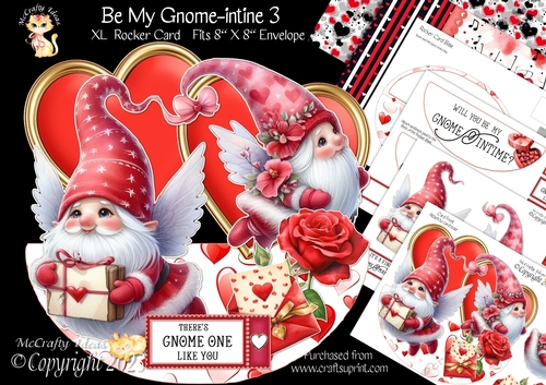 Be Mine Gnome-intine 3 XL Rocker Card 