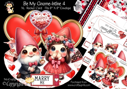 Be Mine Gnome-intine 4 XL Rocker Card 