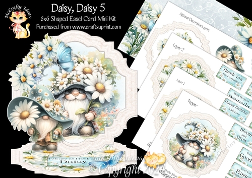 Daisy, Daisy 5 Shaped Easel Card