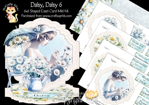 Daisy, Daisy 6 Shaped Easel Card