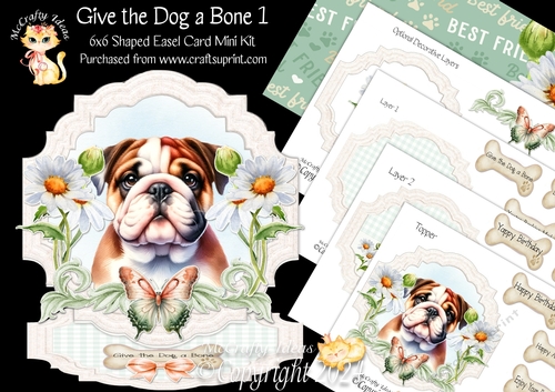 Give the Dog a Bone 1 Shaped Easel Card