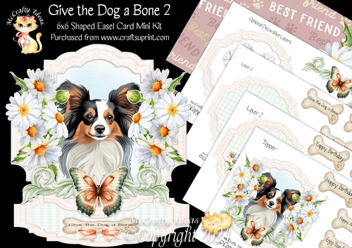 Give the Dog a Bone 2 Shaped Easel Card