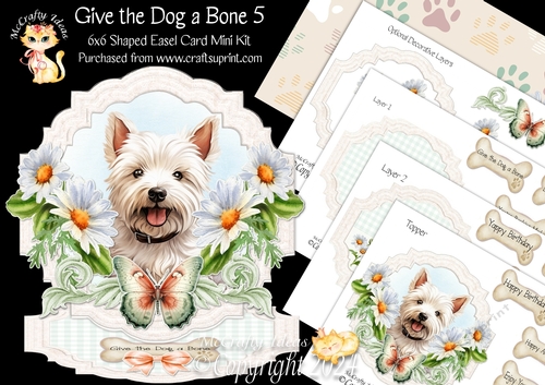 Give the Dog a Bone 5 Shaped Easel Card