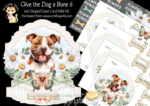 Give the Dog a Bone 6 Shaped Easel Card