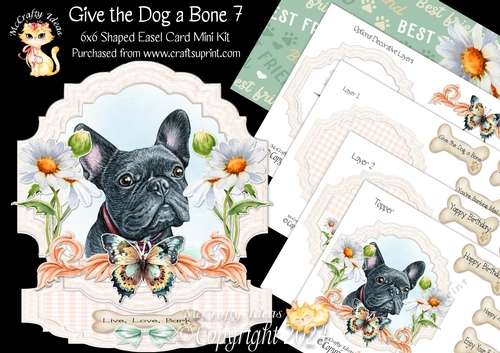 Give the Dog a Bone 7 Shaped Easel Card