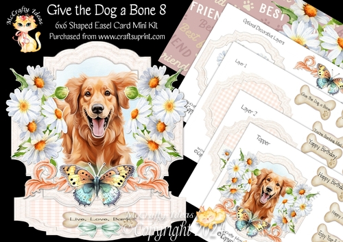 Give the Dog a Bone 8 Shaped Easel Card
