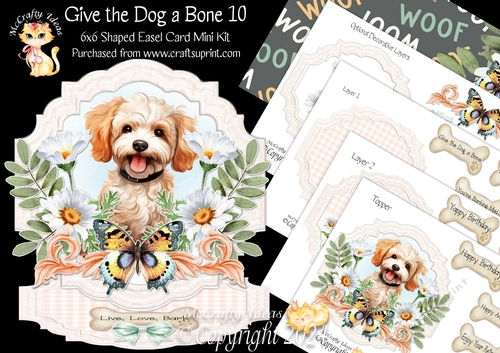Give the Dog a Bone 10 Shaped Easel Card