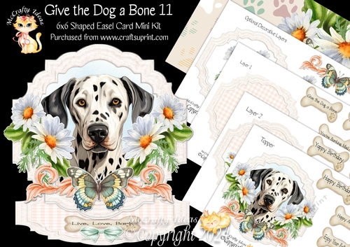 Give the Dog a Bone 11 Shaped Easel Card