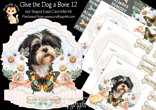 Give the Dog a Bone 12 Shaped Easel Card