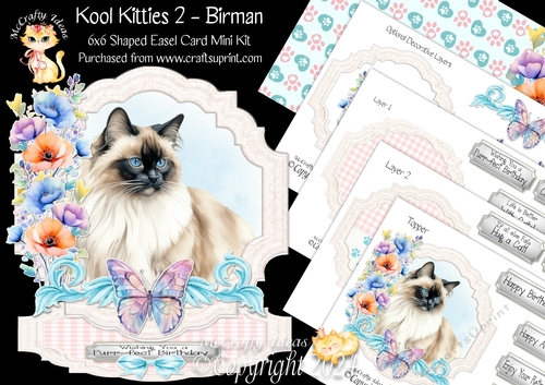 Kool Kitties 2 Shaped Easel Card