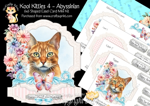 Kool Kitties 4 Shaped Easel Card