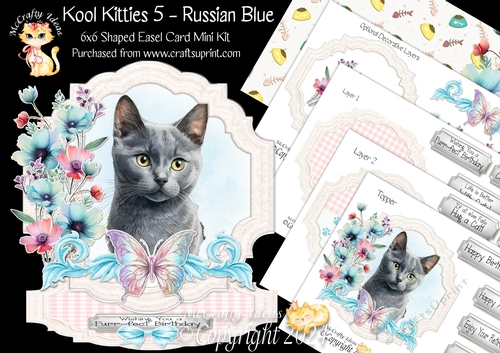 Kool Kitties 5 Shaped Easel Card