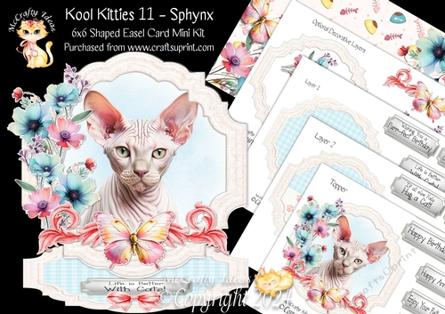 Kool Kitties 11 Shaped Easel Card