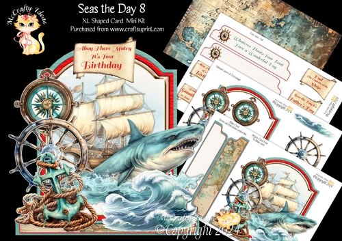 Seas the Day 8 XL Shaped Card Kit