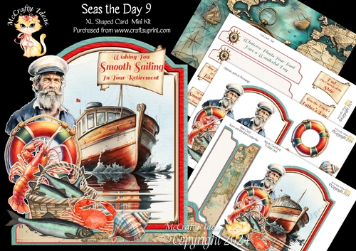 Seas the Day 9 XL Shaped Card Kit