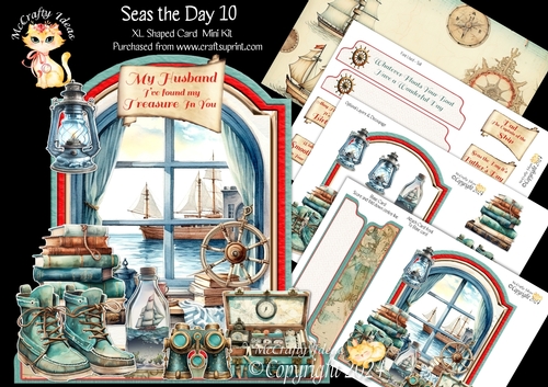 Seas the Day 10 XL Shaped Card Kit