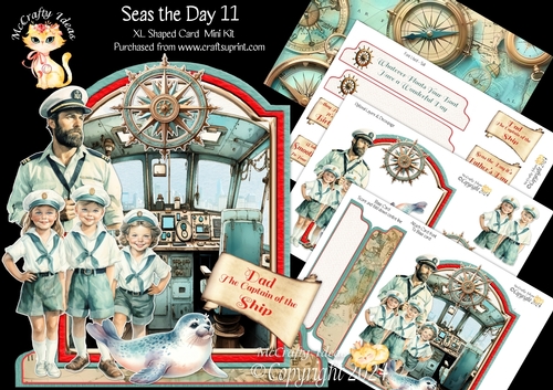 Seas the Day 11 XL Shaped Card Kit