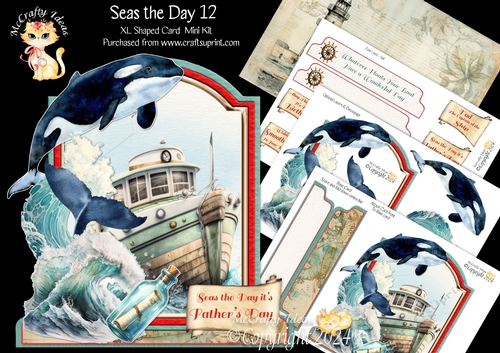 Seas the Day 12 XL Shaped Card Kit