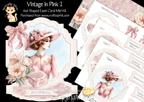 Vintage in Pink 1 Shaped Easel