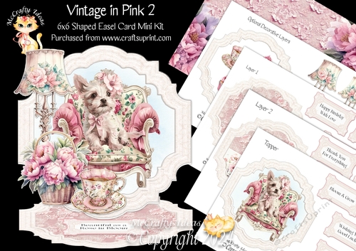 Vintage in Pink 2 Shaped Easel