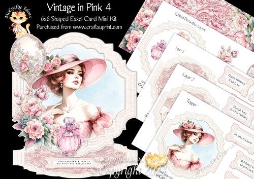 Vintage in Pink 4 Shaped Easel