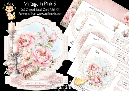 Vintage in Pink 8 Shaped Easel