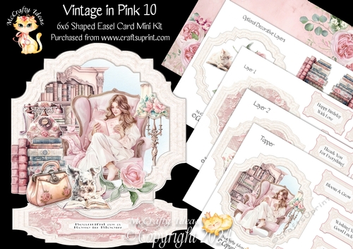 Vintage in Pink 10 Shaped Easel