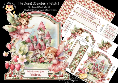 The Sweet Strawberry Patch 1 XL Shaped Card Kit