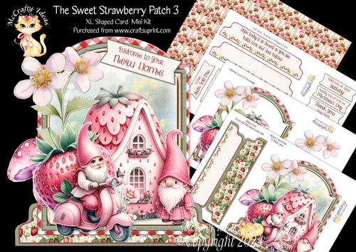 The Sweet Strawberry Patch 3 XL Shaped Card Kit