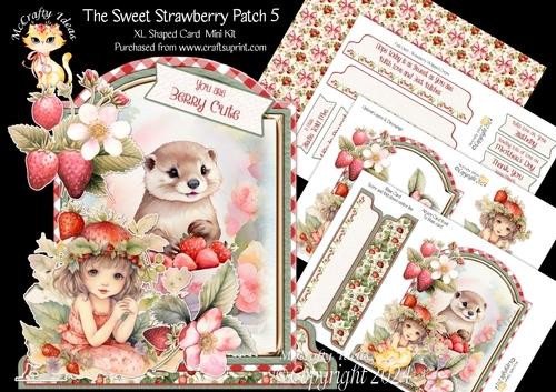 The Sweet Strawberry Patch 5 XL Shaped Card Kit