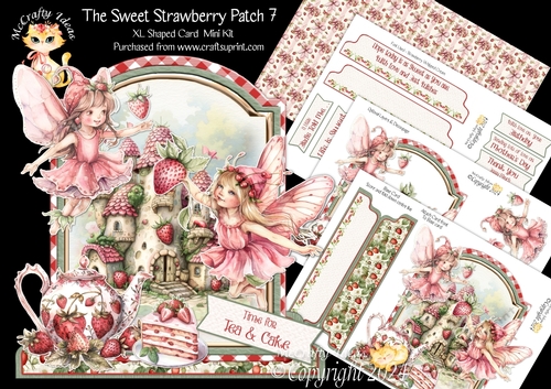 The Sweet Strawberry Patch 7 XL Shaped Card Kit