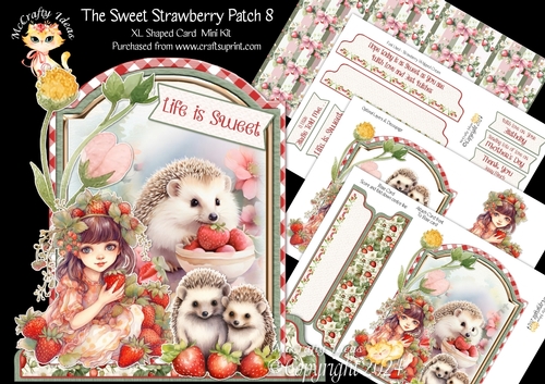 The Sweet Strawberry Patch 8 XL Shaped Card Kit