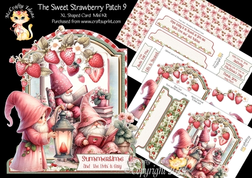 The Sweet Strawberry Patch 9 XL Shaped Card Kit
