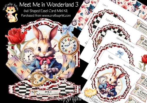 Meet Me in Wonderland 3 Shaped Easel
