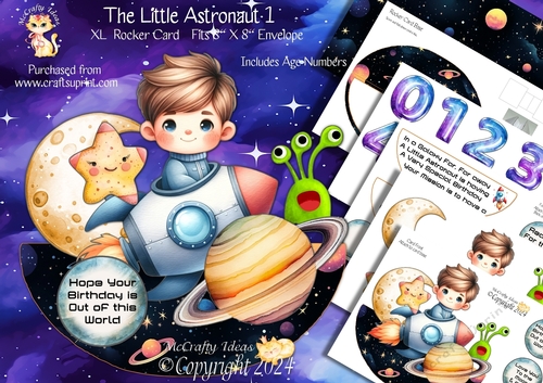 The Little Astronaut 1 XL Rocker Card 