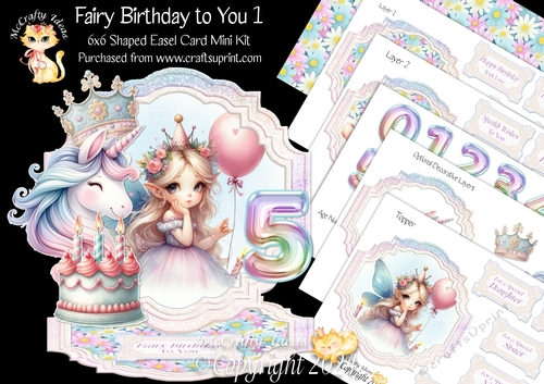 Fairy Birthday to You 1 Shaped Easel