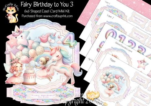 Fairy Birthday to You 3 Shaped Easel