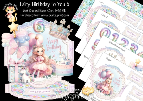 Fairy Birthday to You 6 Shaped Easel