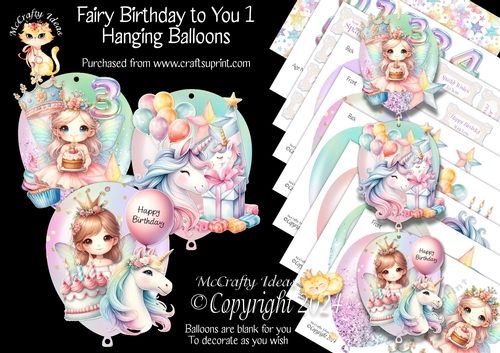Fairy Birthday to You 1 - Hanging Balloons