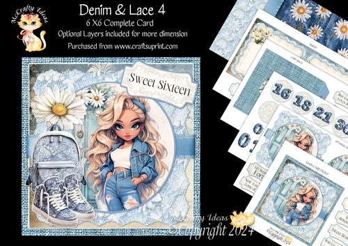 Denim & Lace 4 6x6 Simply Cards 