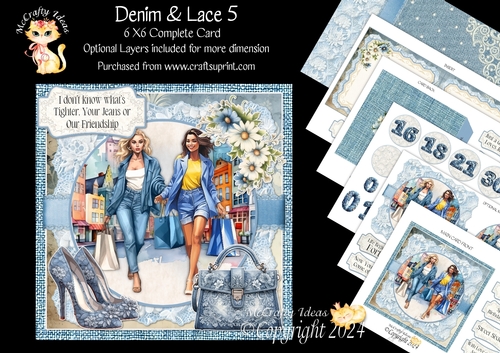 Denim & Lace 5 6x6 Simply Cards 