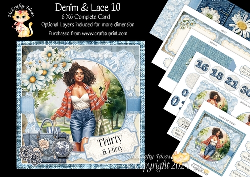 Denim & Lace 10 6x6 Simply Cards 