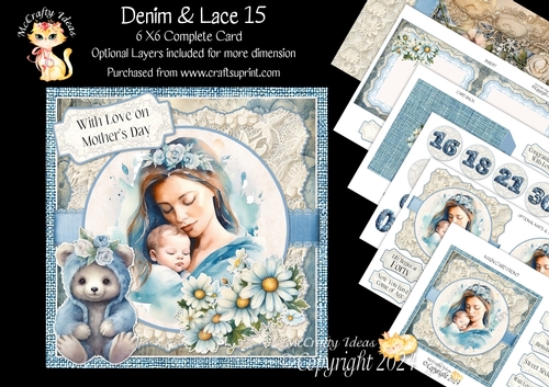Denim & Lace 15 6x6 Simply Cards 