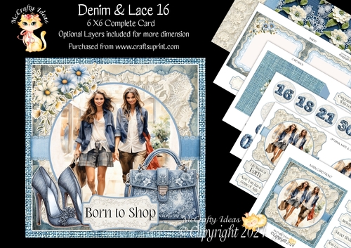 Denim & Lace 16 6x6 Simply Cards 