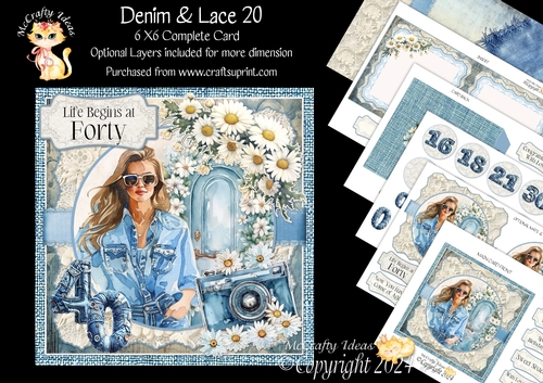 Denim & Lace 20 6x6 Simply Cards 