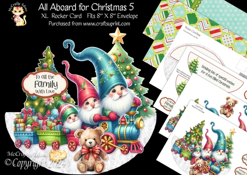All Aboard for Christmas 5 XL Rocker Card 