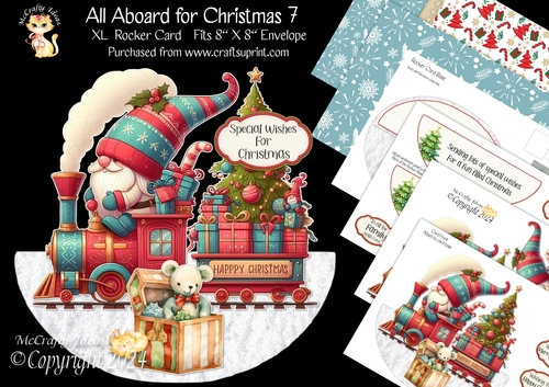 All Aboard for Christmas 7 XL Rocker Card 